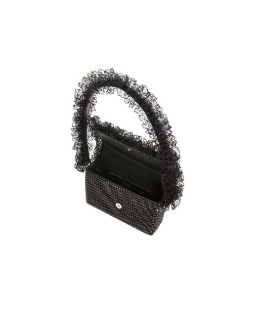 Self-Portrait Black Lace Detailed Embellished Shoulder Bag