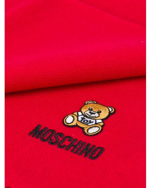 Moschino Logo-Embroidered Fringed Scarf for men
