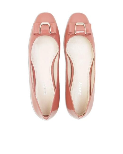 Bally Pink Bow Design Flat Shoes
