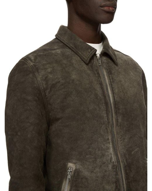 Rick Owens Black Drawstring Hem Zipped Jacket for men