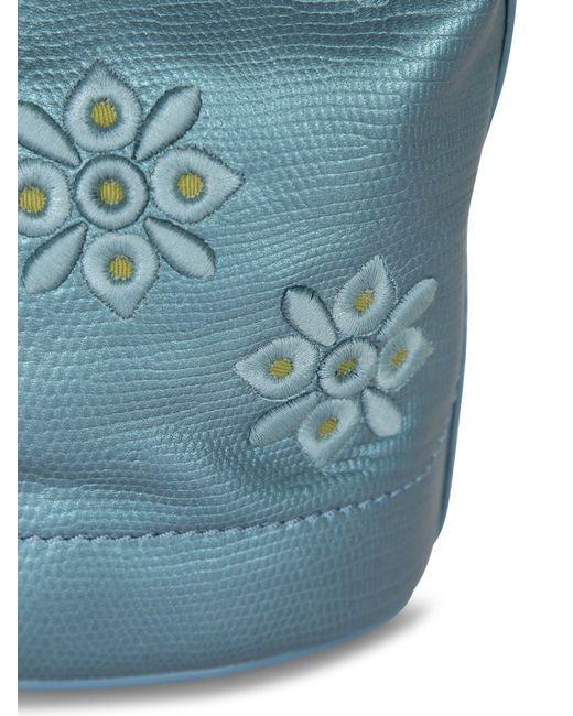Zanellato Blue Embroidered Floral Pattern Shoulder Bag
