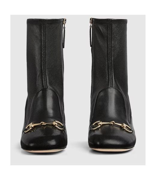 Gucci Black Horsebit Ankle Boots