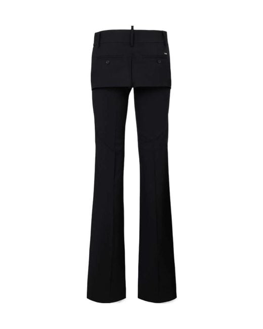 DSquared² Black Tailored2 Peek-A-Boo Cigarette Pants