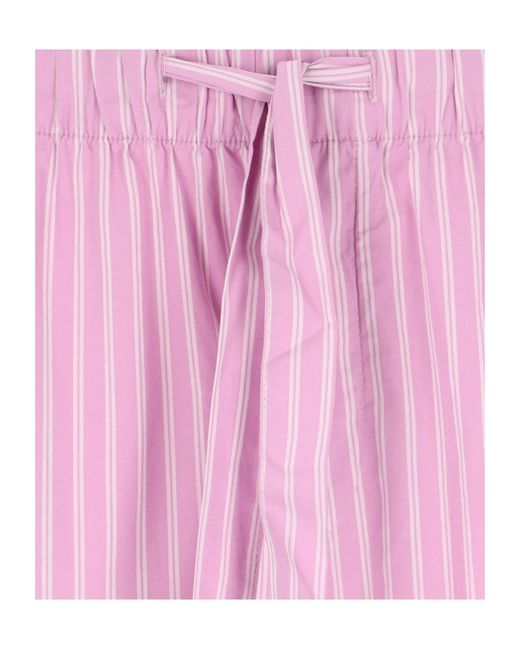 Tekla Pink Striped Poplin Pyjama Pants for men