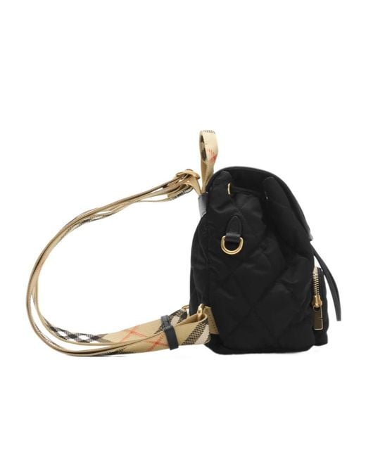 Burberry Black Quilted Horseshoe Drawstring Backpack