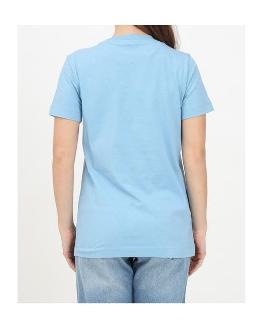 Pinko Blue Logo Embroidered Crewneck T-Shirt