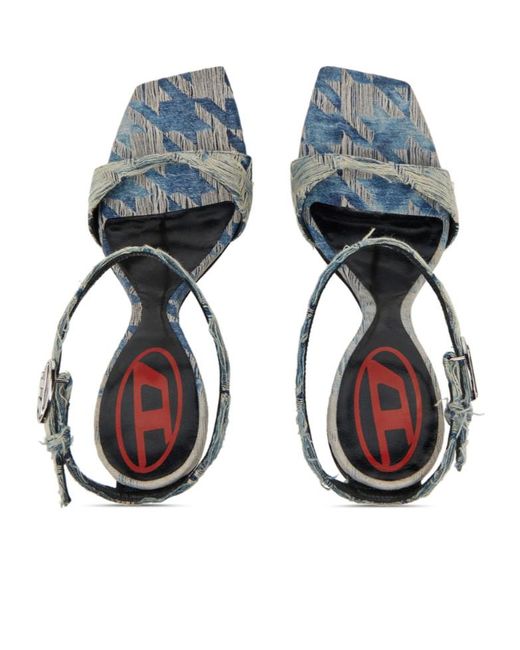 DIESEL Metallic D-Amber-Wedge Sandals