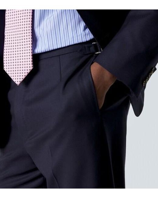 Dunhill Blue Wool Slim Pants for men