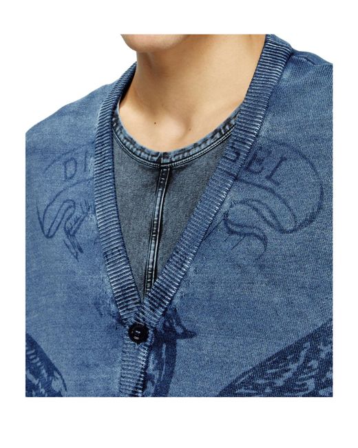 DIESEL Blue Cardigans for men