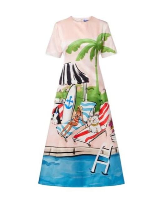 Leo White Caroline Cotton And Silk Midi Dress