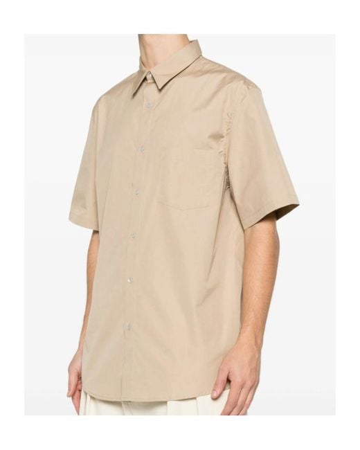 A.P.C. Natural Button-Up Short-Sleeved Shirt for men