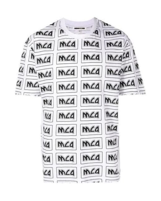 McQueen White Printed Logot-Shirt for men