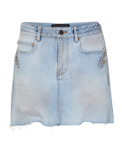 Balenciaga Blue Denim Mini Skirt