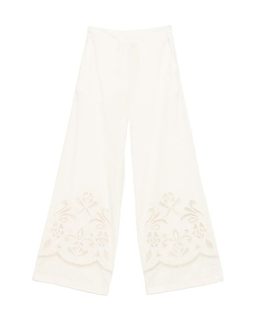 Forte_forte White Elastic Waist Casual Pants