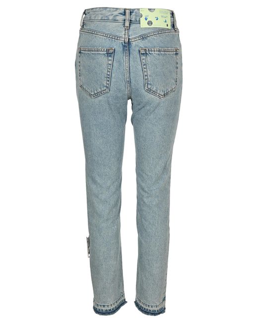 Off-White c/o Virgil Abloh Blue High-Rise Straight-Leg Jeans