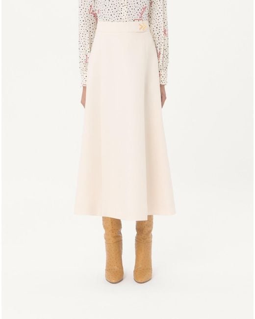 Valentino Natural High-Waist A-Line Skirt