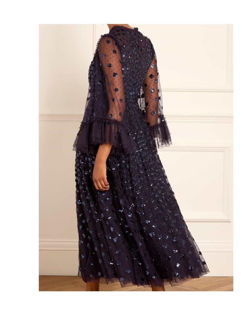 Needle & Thread Blue Glisten Ankle Gown