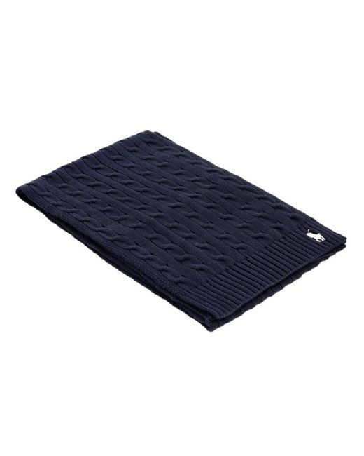 Polo Ralph Lauren Blue Pony Pattern Knitted Scarf