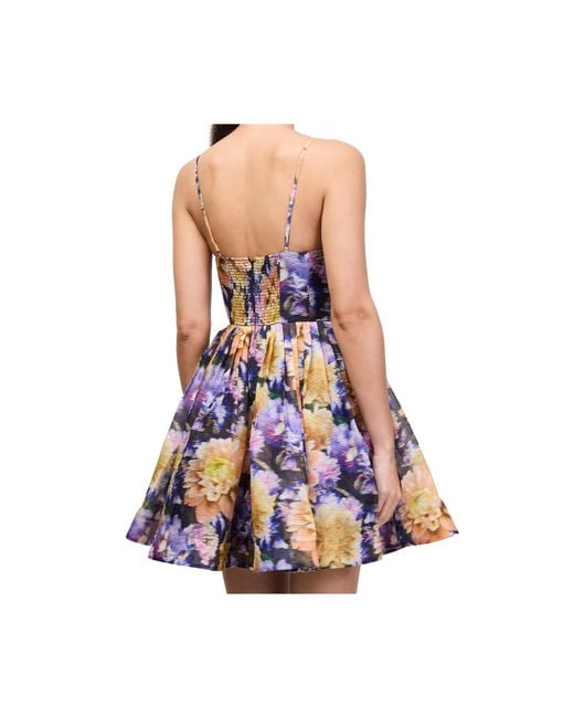 Zimmermann Multicolor Luna V-Neck Mini Dress