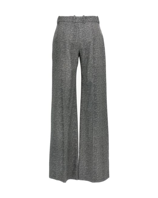 Ermanno Scervino Gray Herringbone Patterned Viscose Trousers