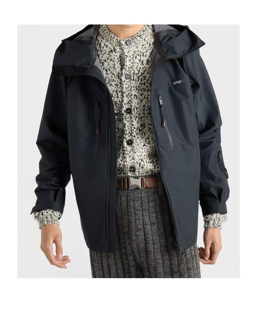 Prada Blue Zip-Up Hooded Jacket for men