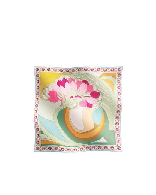 LaDoubleJ Pink La Doublej Printed Border Scarf
