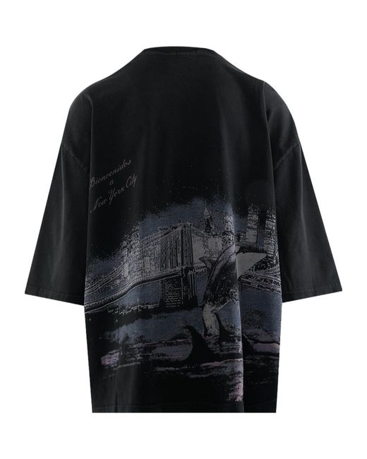 Willy Chavarria Black Graphic Print T-Shirt for men