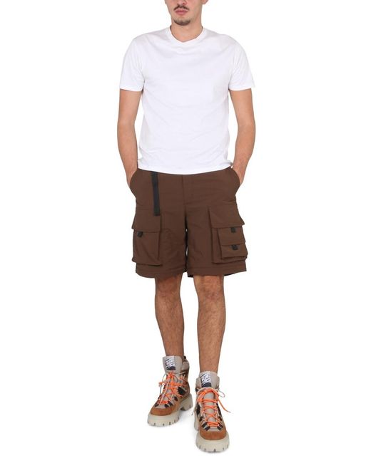 MSGM Brown High Waist Cargo Pants for men