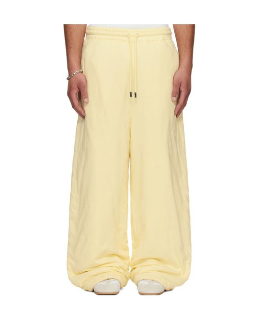 Lu'u Dan Yellow Thickened Bontans Drawstring Sweatpants for men