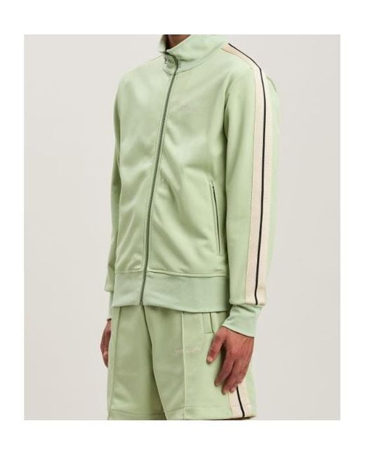 Palm Angels Green Logo Embroidered Track Jacket for men