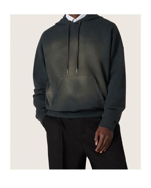 Golden Goose Deluxe Brand Black Bleached Effect Drawstring Hoodie for men