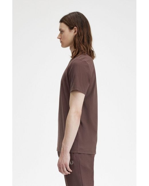 Fred Perry Brown Logo T-Shirt for men