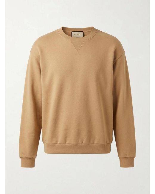 Gucci Natural Logo Embroidered Crewneck Sweatshirt for men