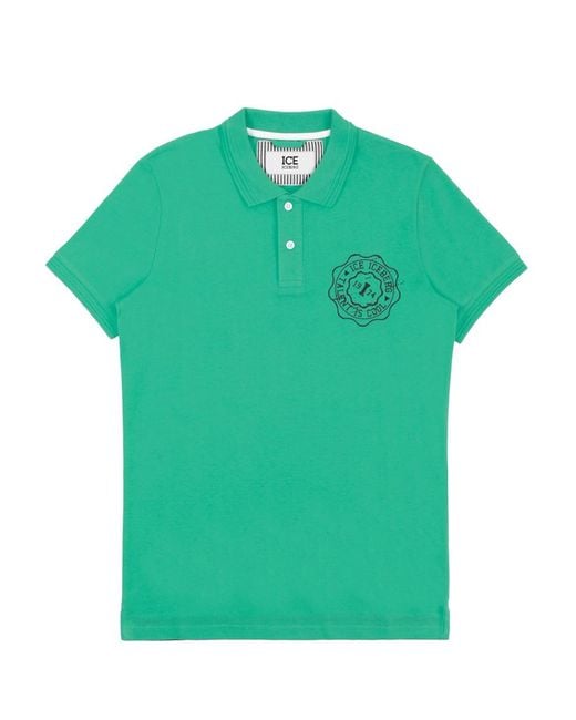 Iceberg Green Logo Polo Shirt for men