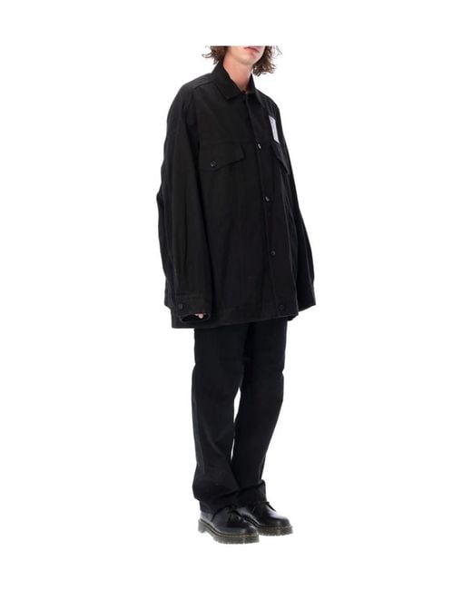 Raf Simons Black Graphic-Print Denim Jacket for men