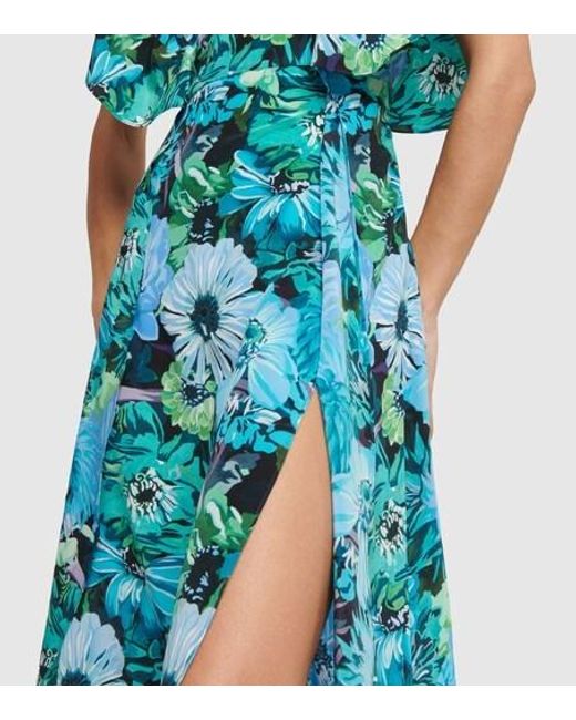 Stella McCartney Blue Floral Silk Maxi Dress
