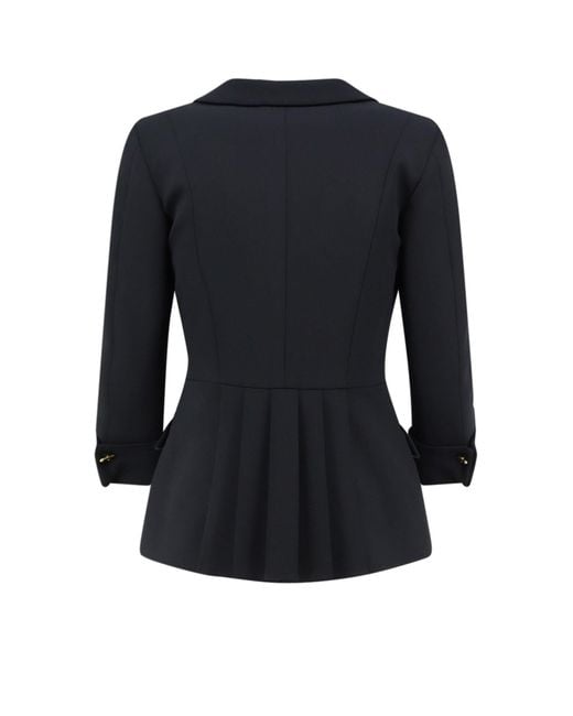 Elisabetta Franchi Black Double-Breasted Suit Jacket