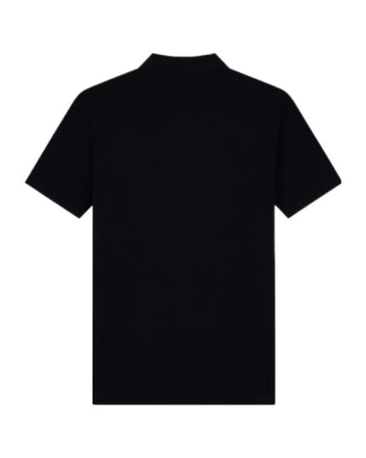 Emporio Armani Black Zip-Fastening Logo-Patch Polo Shirt for men