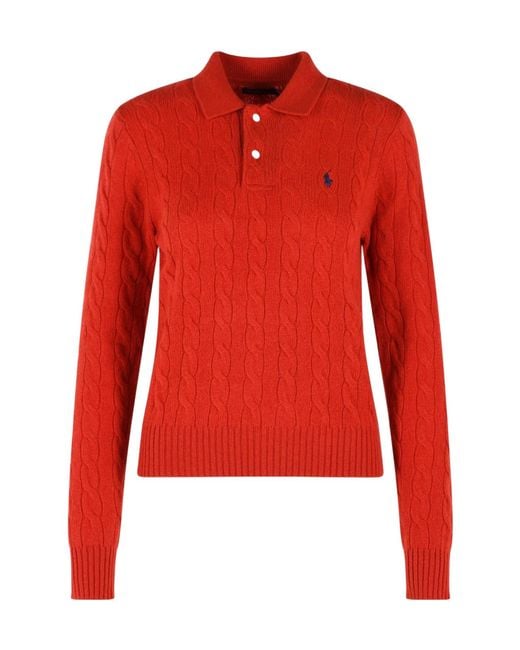 Polo Ralph Lauren Logo Embroidered Knitted Polo Shirt