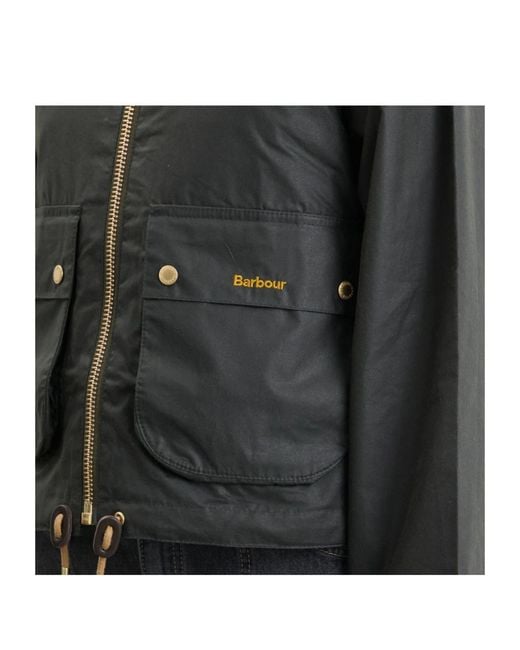 Barbour Gray Cropped Wax Jacket