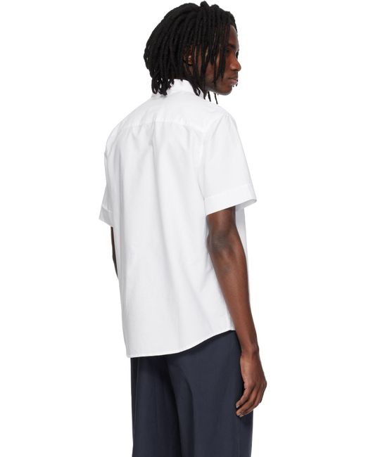 A.P.C. White Short-Sleeved Button-Up Shirt for men