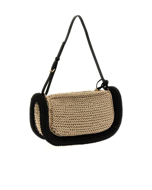 J.W. Anderson Metallic Jw Anderson Bumper-15 Crochet-Knit Zip-Up Shoulder Bag