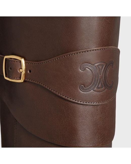 Céline Brown Riding Boot With Triomphe Wiltern