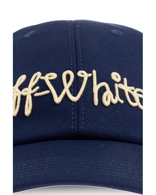 Off-White c/o Virgil Abloh Blue Logo Embroidered Baseball Cap