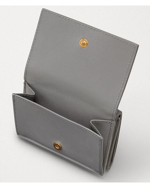 Bottega Veneta Gray Woven Flip Wallet