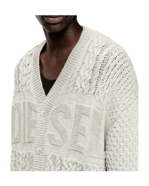 DIESEL White Casual Styling Cardigan for men