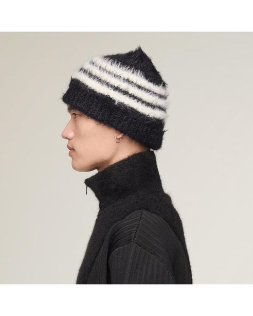 Y-3 Black Stripes Beanie for men