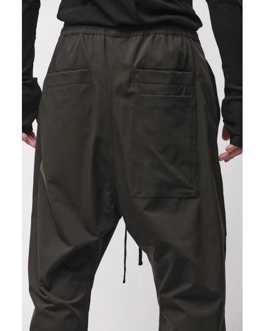 Thom Krom Black Woven Low Crotch Trousers for men