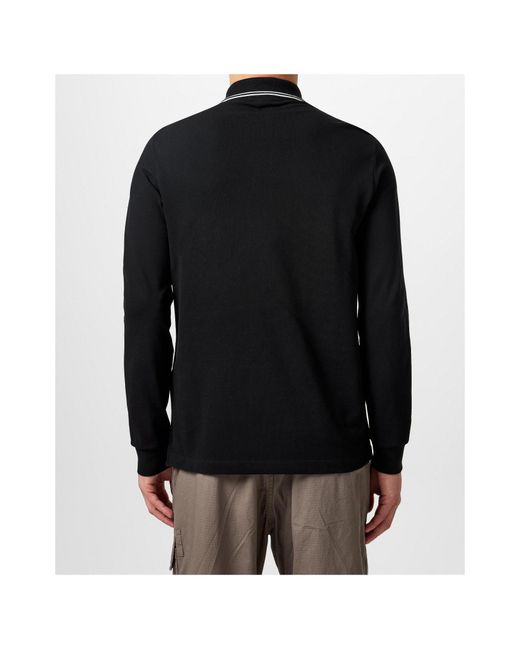 Stone Island Black Logo Patch Polo Shirt for men