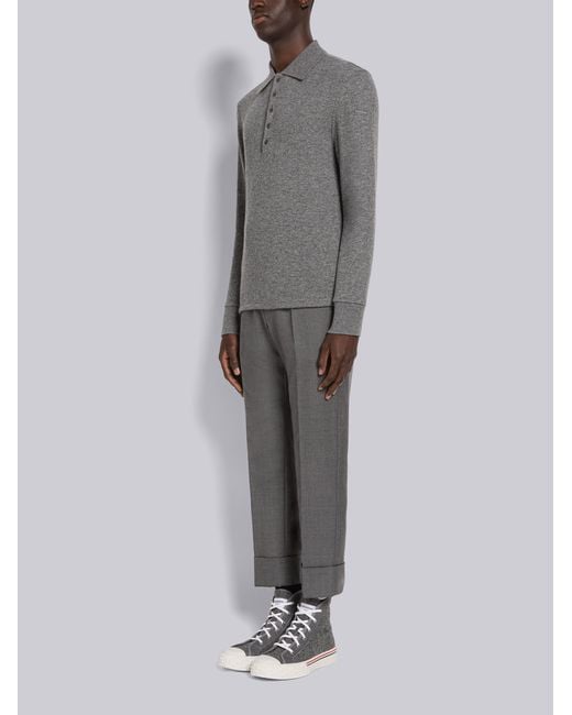 Thom Browne Gray Collegiate High-Top Sneakers for men